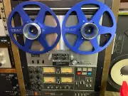 PAIR TEAC BLUE NAB 10.5" metal reels AND Silver hub adapters also AKAI, Pioneer