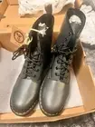 Dr. Martens 1460 Gunmetal Grey Vegan Boots Alumix Hex Emboss Women’s Size 9