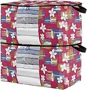 sanluoli 90L 2 Pack Under Bed Shoe Storage Containers with Reinforced Handles, clear window Closet Organizer Boxes