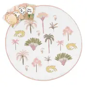 Lolli Living Baby/Newborn Cotton Nursery Play Mat With Milestone Cards Tropical