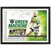 Canberra Raiders Jarrod Croker Green Machine Signed Print Framed