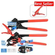 Compact Angle PEX Crimping Tool with Tubing Cutter & Gauge for Home Plumbing