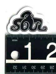 Soul Octopus Surfboards Small Sticker 1.9 in x 1.2 in Black/White Decal