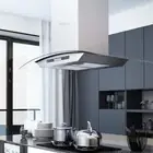 vidaXL Island Range Hood 90 cm LCD Display Touch Sensor 756 m¬≥/h LED