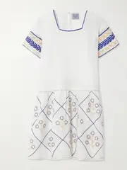 [Thierry Colson] Thierry Colson - Allison Embroidered Linen Mini Dress - White - small small White