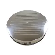 14"x3" Round Ball Milled Polish Aluminum Air Cleaner Chevy Ford Mopar 4BBL drop