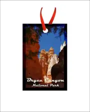 Bryce Canyon Utah Art Christmas & Holiday Ornament TRAVEL POSTER ART