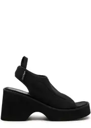 Courrèges Wave 90 Neoprene Platform Sandals - Black - 7 7