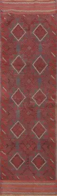 Tribal Style Wool Geometric Balouch 8 ft Runner Rug Hand-knotted 2x8 for Hallway