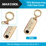 Beige TPU Car Remote Key Fob Case Cover Fits For Mazda 2 3 5 6 CX-3 CX-5 CX-7