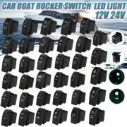 12V 24V Dual LED Green Light Waterproof Rocker Switch Panel Bar Car Caravan Boat