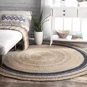 Jute Rug Rugs 100% Natural Jute Carpet Living Room Bedroom Round Reversible Mat