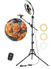 LUXSURE Selfie Ring Light with Stand for Phone, Ring Light Tripod for iPhone ...