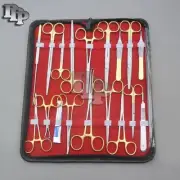 27 PCS GOLD HANDLE STUDENT DISSECTION PREMIUM QUALITY KIT + SCALPEL BLADES #15