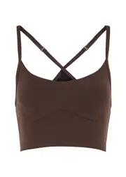 Varley Always Surrey Stretch-jersey bra top - Dark Brown - L (UK 14 / L) L (UK 14 / L)