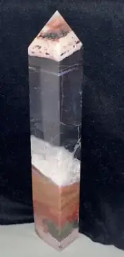Black Chalcedony/Ocean Jasper Tower,Quartz Crystal,Metaphysical,Decor,Unique