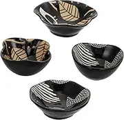 CIYODO 4Pcs Ceramic Condiment Dishes Decorative Appetizer Plates Food Grade Sauce Holders for Oil Sugar Vinegar for Family Dining and Restaurant Use Unique Fruit and Dessert Serving