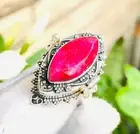 Silver Plated Poison Ring For Women With Natural Ruby Gemstone Size 6 US