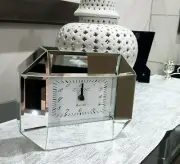Art Deco Rectangular Doyle & Co. 23x19cm Mirror Mantel Clock - Arabic Numerals