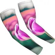 [FSCEV] Purple Tulips Sun Protection Arm Sleeves Outdoor Essentials Cooling Compression Golf Hiking Cycling