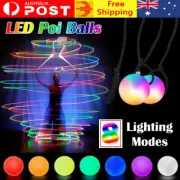 Multi-colored LED Glow POI Light Up Thrown Balls Belly Dance Level Hand Prop AU