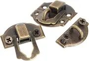Dophee 12pcs Antique Brass Decorative Hasp Jewelry Wooden Box Hasp Latch Lock with Screws