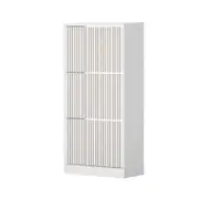 Oikiture Shoe Rack Storage Cabinet 3 Tiers White