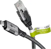 Goobay 70698 USB-C to RJ45 Ethernet CAT 6 Cable for Stable Wired Internet Connection with Router/Modem/Network Switch/Replaces USB to RJ45 Adapter / 1 Gbps / 2 Metres