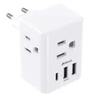Mifaso iSmart European Intl Travel Power Plug Adapter 6-IN-1 Outlet Extender USB