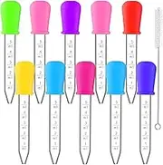 Hsxfl Liquid Droppers for KidsSilicone and Plastic Pipettes with Bulb Tip-5 ML Eye Dropper for Candy Molds Gelatin Maker & Gummy Bear Mold- Oils Science，10 PCS