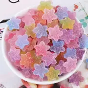 25pcs Flatback Resin Jelly Drops Cabochons Slime Charms Star Heart Candy Sweets