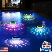 Solar Floating Pool Lights, 2600mAh USB Rechargeable Pool Lights That Float w
