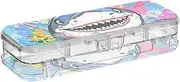 Yoogain Beauty Shark Plastic Pencils Box Clear Double Layer Hard Pens Case Boxes For Stationery With Lid