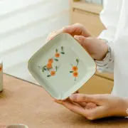HandPainted Persimmon Ceramic Plate Trivet Holder Fruit Plate Tea Tray