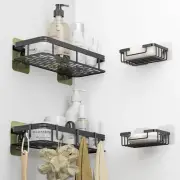 Shower Caddy Shelf 4 Pack, Adhesive Shower Organizer Bathroom and Kitchen Storag