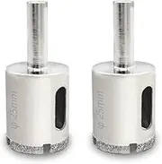 Jamiikury 1" / 25mm Diamond Hole Saw Drill Bits, Glass Hole Saw Tile Hole Saw Suitable for Ceramic Glass Tile Porcelain Marble - Pack of 2