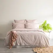 Renee Taylor Alison Yarn Dyed Cotton Reversible Quilt cover sets - Clay