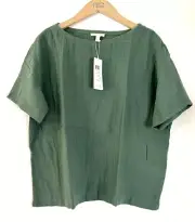 $148 Eileen Fisher Women's M Nori Cotton Lofty Gauze Top NEW