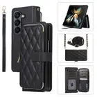 Crossbody Lanyard Wallet Case For Samsung Galaxy Fold6 Fold5 Fold4 Leather Cover