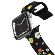 Apple Watch Series 7-9 (45mm) Impact Band Flower Power Black Apple Watch Band by Martina Martian