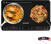 Double Induction Cooktop, Portable Dual Induction Burner with Sensor Touch, 180