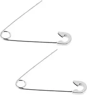 [TINEASUR] 2pcs Pin Earrings Vest for Women Non-slip Earrings Oversized Cardigan Dance Vests Clothing Ribbons Full Finger Rings Men's Vests Giant Safety Pins Heavy Duty Titanium Steel Silver