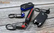 Carbon Pattern 4 Button Smart Key Anti Scratch Case for Kia 2017-2022 Stinger