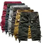 Men's Cargo Shorts Capri shorts Capri Pants Hiking Shorts Multi Pocket Plain Comfort Breathable Calf-Length Casual Daily Streetwear Sports Fashion ArmyGreen Wi
