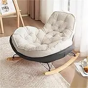 AUPRES Rocking Chair Modern Deerskin Velvet High Back Indoor & Outdoor Rocking Chair, Comfy Relaxed Rocking Chairs for Adults for Bedroom Living Room(Grey)