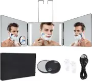 3 Way Makeup Mirror with LED Light Rechargeable and 10X Magnified Mirror, Trifol