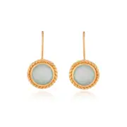 Fern Earrings in Sterling Silver with Aqua Chalcedony - Matt Finish Jewellery - Stylish Earrings in Australia