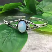 Moonstone Gemstone Adjustable Cuff Bangles 925 Silver Plated New Free Ship 5141