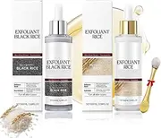 2pcs Black And White Rice Exfoliant,Gentle Exfoliator, Moisturizing & Pore Minimizer For Face
