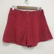 We The Free Womens Summer Days Corduroy Shorts Size 25 Red Indie Retro NWT